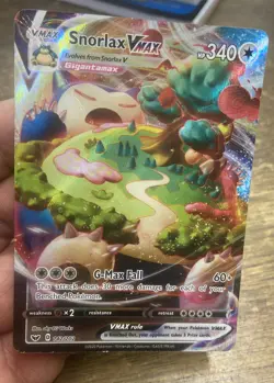 Pokemon TCG Snorlax VMAX Sword & Shield Base Set 142/202 Overall Good Condition - Image 2