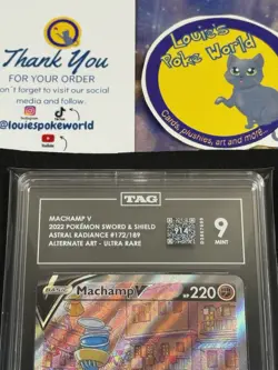 2022 Pokemon SWSH Astral Radiance Machamp V Ultra Rare #172/189 - TAG 9 - Image 2
