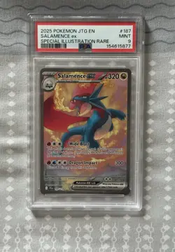 PSA 9 Salamence Ex Special Illustration 187 2025 Pokemon Journey Together - Image 1