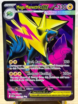 Mega Evolution Mega Manectric ex 158/132 Ultra Rare Pokemon NM/M - Image 1