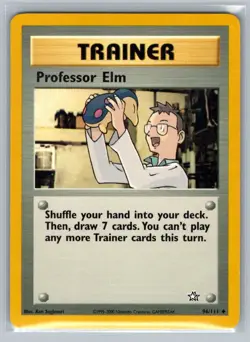 Professor Elm 96/111 Uncommon (Normal) Neo Genesis Pokemon Unlimited LP - Image 1