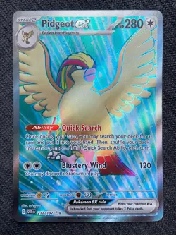 Pokemon 2023 Obsidian Flames Pidgeot ex 2167/197 Ultra Rare Full Art - Image 1