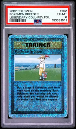 2002 POKEMON LEGENDARY COLLECTION #102 POKEMON BREEDER-REVERSE FOIL PSA 6 - Image 1