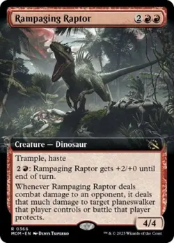 Rampaging Raptor (Extended Art) -Foil Near Mint MTG March of the Machine - Image 1