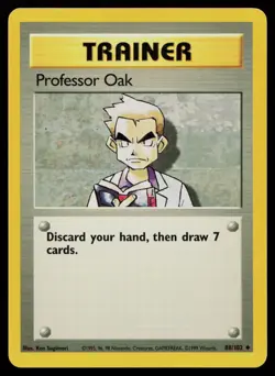 PROFESSOR OAK 88/102 UNCOMMON BASE SET UNLIMITED POKEMON MP - Image 1
