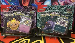 Pokemon Paldean Fates Tech Sticker Collection 3 Pack Blister Fidough Lot Of 2 - Image 2
