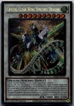 Crystal Clear Wing Synchro Dragon (Secret Rare) Secret Rare Quarter Century Stam - Image 1