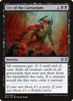 Cry of the Carnarium 70 RNA MTG Black Sorcery Exile 2019 Uncommon Bodin - Image 1
