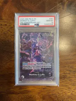 2025 ONE PIECE ENGLISH 2ND ANNIVERSARY SET 061 MONKEY D. LUFFY PSA 10 - Image 1