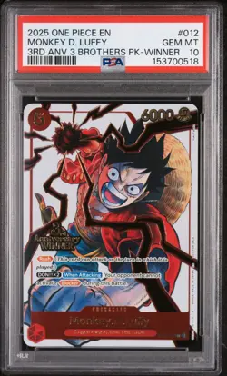 One Piece 3rd Anniversary WINNER 3 Brothers Luffy Sabo Ace Sequential PSA 10 - Image 2