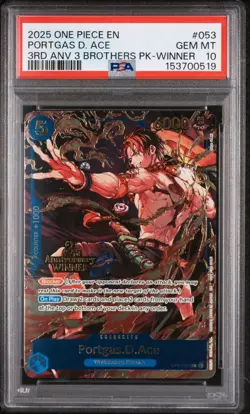 One Piece 3rd Anniversary WINNER 3 Brothers Luffy Sabo Ace Sequential PSA 10 - Image 4
