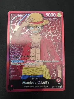 2022 One Piece ST01 Super Pre Release Monkey D. Luffy Leader Alternate Art - Image 3