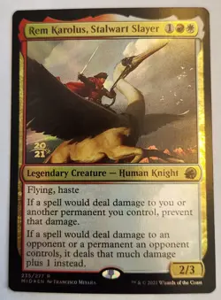 Rem Karolus, Stalwart Slayer Prerelease Cards Foil Rare NM+ - Image 1