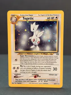 Togetic 16/111 Holo Rare Neo Genesis Pokemon Card Unlimited LP - SWIRL - Image 1