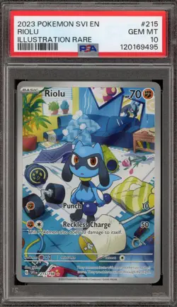 Pokemon Riolu Scarlet & Violet Illustration Rare #215 PSA 10 Gem Mint - Image 1