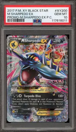Pokemon M Sharpedo ex Premium Coll. Black Star Holo Promo XY200 PSA 10 Gem Mint - Image 1