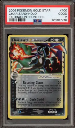 Pokemon Charizard Gold Star EX Dragon Frontiers Holo Ultra Rare #100 PSA 2 - Image 1