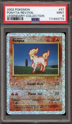 Pokemon Ponyta Legendary Coll. Reverse Holo #87 PSA 9 Mint - Image 1