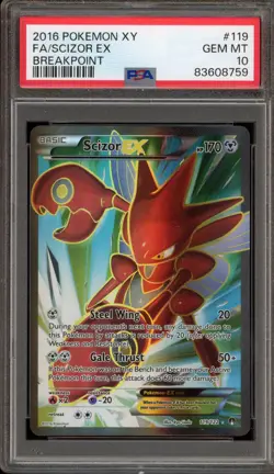 Pokemon Scizor EX XY Breakpoint Full Art #119 PSA 10 Gem Mint - Image 1