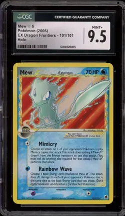 Pokemon Mew Gold Star EX Dragon Frontiers Holo Ultra Rare #101 CGC 9.5 - Image 1