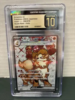 2023 Pokemon Japanese Arcanine ex 092/078 Sv1v Violet Ex Holo CGC PRISTINE 10 - Image 1