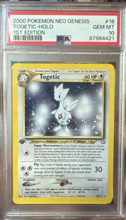 POKEMON TOGETIC 2000 NEO GENESIS 1ST EDITION #16 HOLO PSA 10 - Image 1