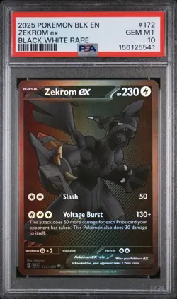 Zekrom EX 172/086 Black White Rare Black Bolt Pokemon English PSA 10 GEM MT - Image 1