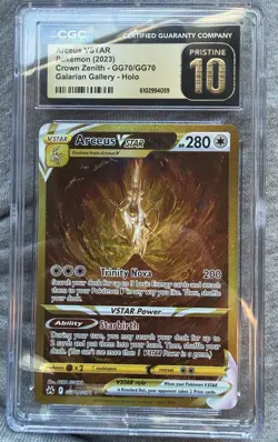 CGC 10 PRISTINE Arceus Vstar GG70 Crown Zenith Secret Rare Full Art Holo Pokemon - Image 1