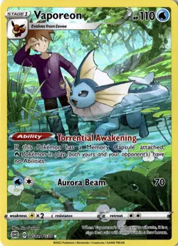 Vaporeon TG02/TG30 Pokemon Brilliant Stars Trainer Gallery Holo NM - Image 1