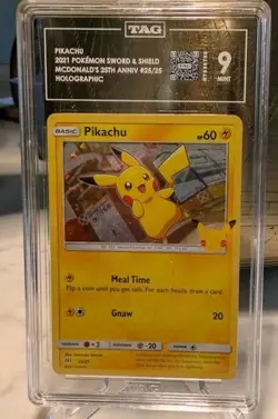PIKACHU 2021 Pokemon #25/25 TAG 9 MINT Mcdonald's PROMO HOLO RARE - Image 1