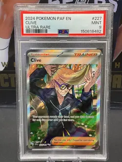 2024 Pokemon PAF English #227 Clive Ultra Rare PSA 9 MINT - Image 1