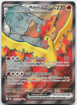 Team Rocket's Moltres ex 208/182 Ultra Rare Destined Rivals Pokemon Near Mint - Image 1