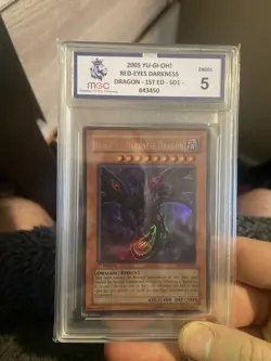 Yu-Gi-Oh! TCG Red-Eyes Darkness Dragon 1st Edition SD1-EN001 mgc 5 not psa - Image 1