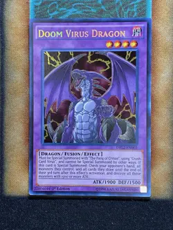 Yugioh Doom Virus Dragon DRL2-EN003 Secret Rare 1st Ed NM - Image 1