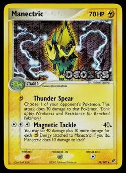 Pokemon Card - Manectric Deoxys 38/107 Reverse Holo Stamped - Image 1