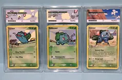 Pokemon TCG Crystal Guardians Ace Grade Bundle X 3 Cards,Incl BULBASAUR REVstamp - Image 1