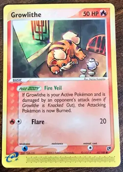 Pokemon Growlithe Sandstorm Regular Card 65/100 Near Mint Condition - Image 1
