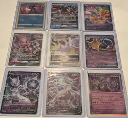 Pokemon TCG 9-Card Ultra Rare Holo Full Art Lot Mewtwo Greninja Alakazam - Image 1