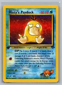 Misty's Psyduck Gym Heroes #054/132 Uncommon 1st Edition Pokemon Card - Image 1