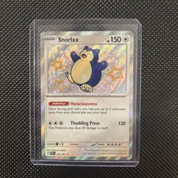 Pokemon Snorlax SV: Paldean Fates 202/091 Shiny Rare Holo Card English - Image 1