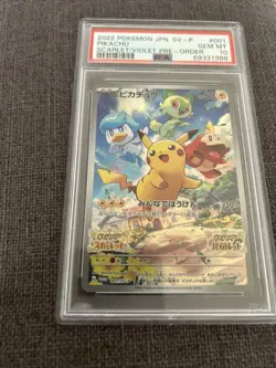 PSA 10 Pikachu 001/SV-P Promo Pokemon Card Japanese Scarlet & Violet GEM MINT - Image 1