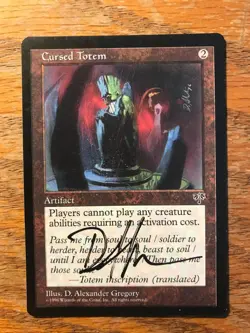 Magic the Gathering MTG Cursed Totem Mirage signed NM - Image 1