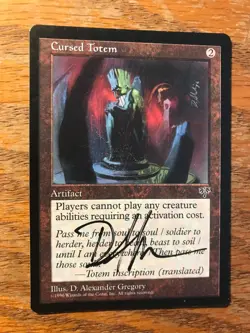 Magic the Gathering MTG Cursed Totem Mirage signed NM - Image 2