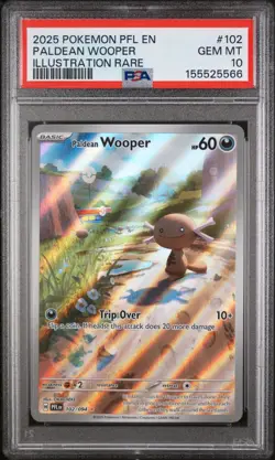 2025 POKEMON PFL EN-PHANTASMAL FLAMES ILLUSTRATION RARE PALDEAN WOOPER PSA 10 - Image 3