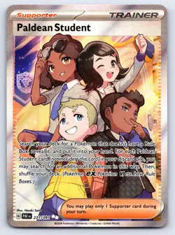 PALDEAN STUDENT 231/091 PALDEAN FATES POKEMON (ULTRA RARE FULL ART, NM) - Image 1