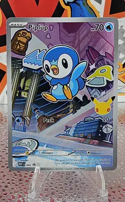 TCG POKEMON PIPLUP FULL ART HOLO 042 PROMO 30TH ANNIVERSARY - Image 1