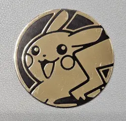 Pokemon Pikachu Gx Holo Coin Gold Yellow TCG Trading Card Game Flip Reflective - Image 1