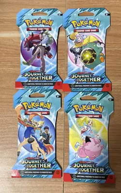 Pokemon Scarlet & Violet Journey Together Sleeved Booster Pack Art Set 4x Sealed - Image 1