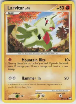 HP82 - Larvitar 87/123 Common Mysterious Treasures Heavily Played - Image 1