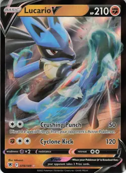 Lucario V 078/189 Ultra Rare Holo SWSH10: Astral Radiance NM Pokemon - Image 1